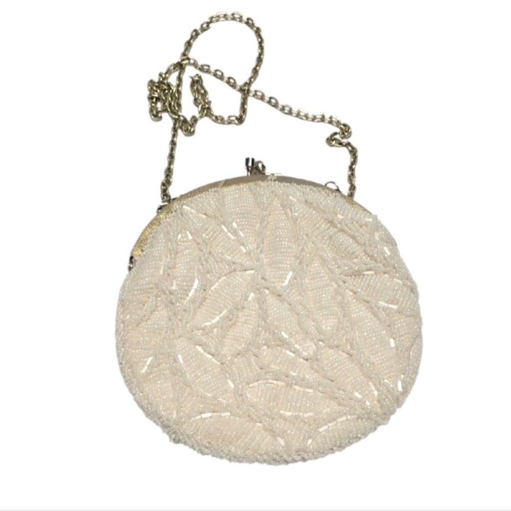 {Mr. Ernest Simon} Vintage Elegant White Beaded Women's Bag